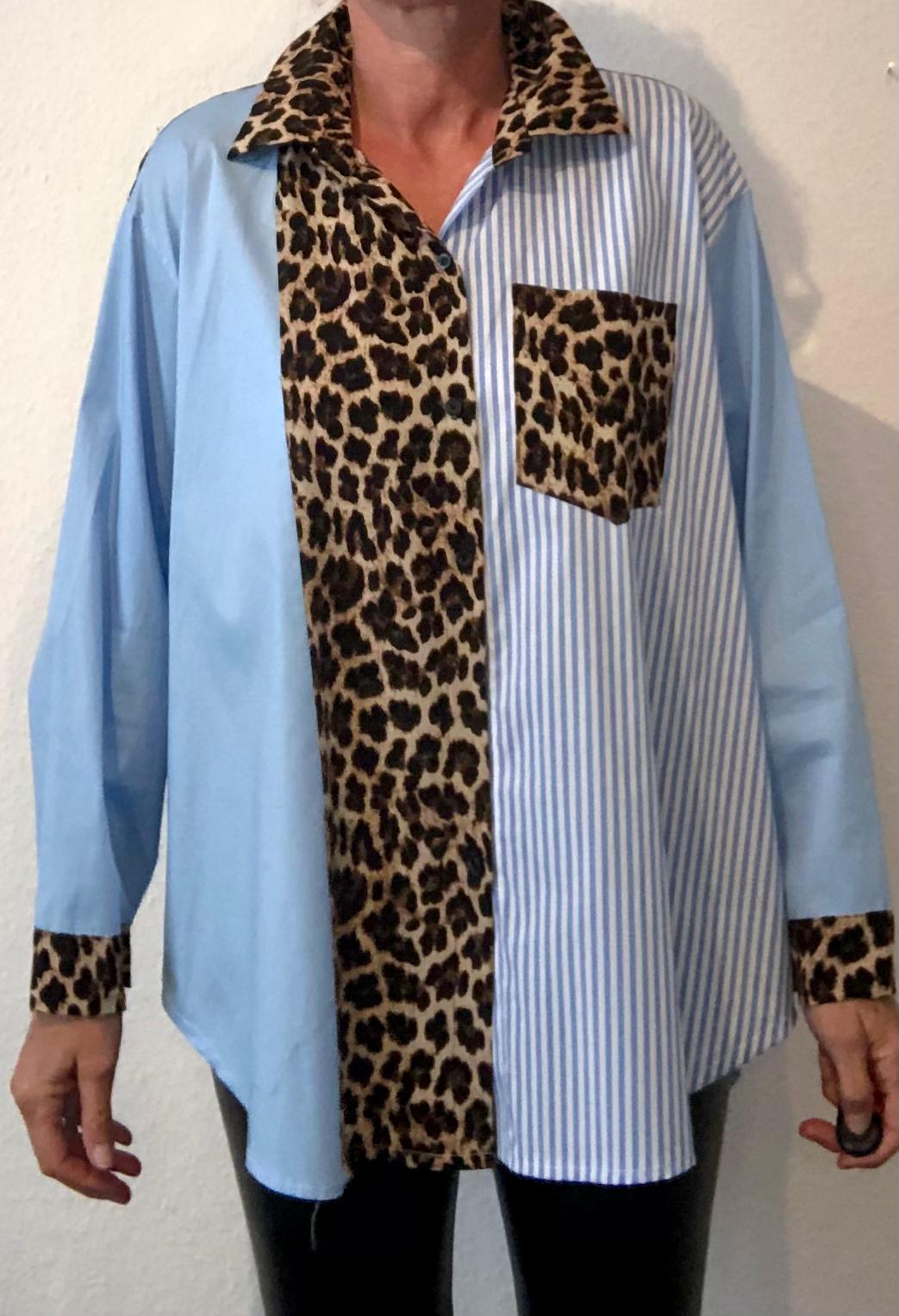 Bluse Xuna Leo hell blau bis Gr. 46
