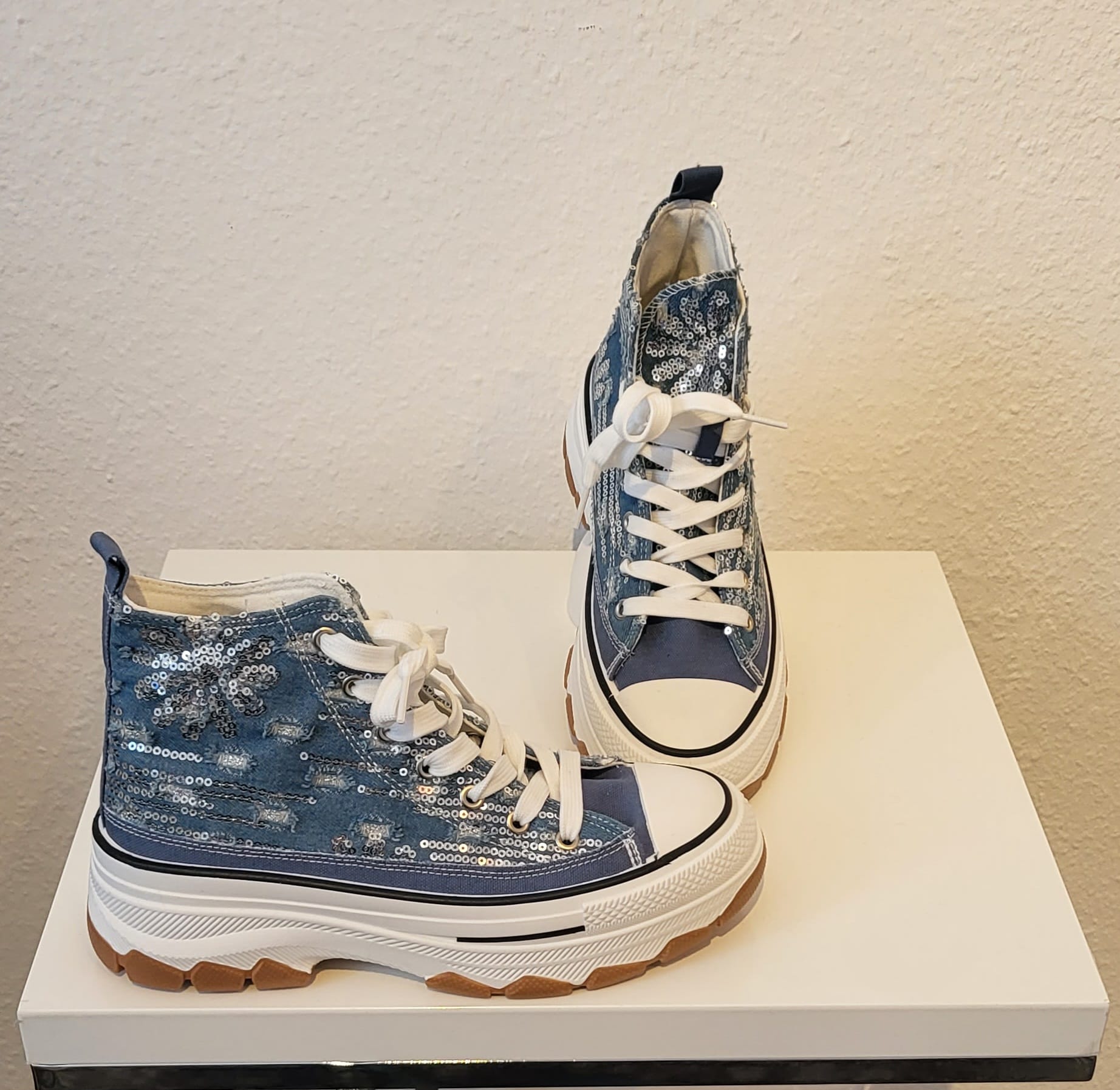 Sneaker blau/glitzer36