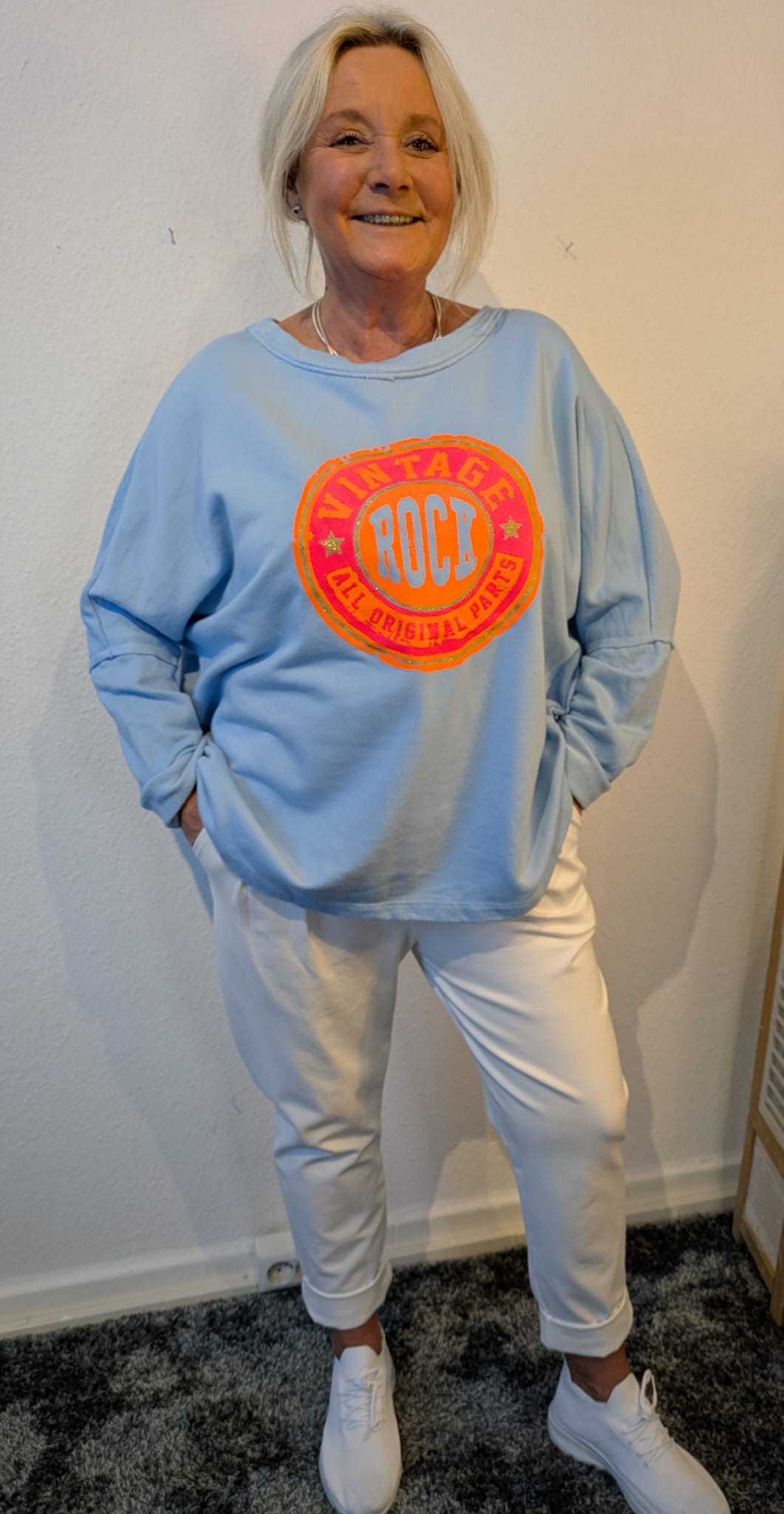 Sweatshirt Vintage Rockhellblau