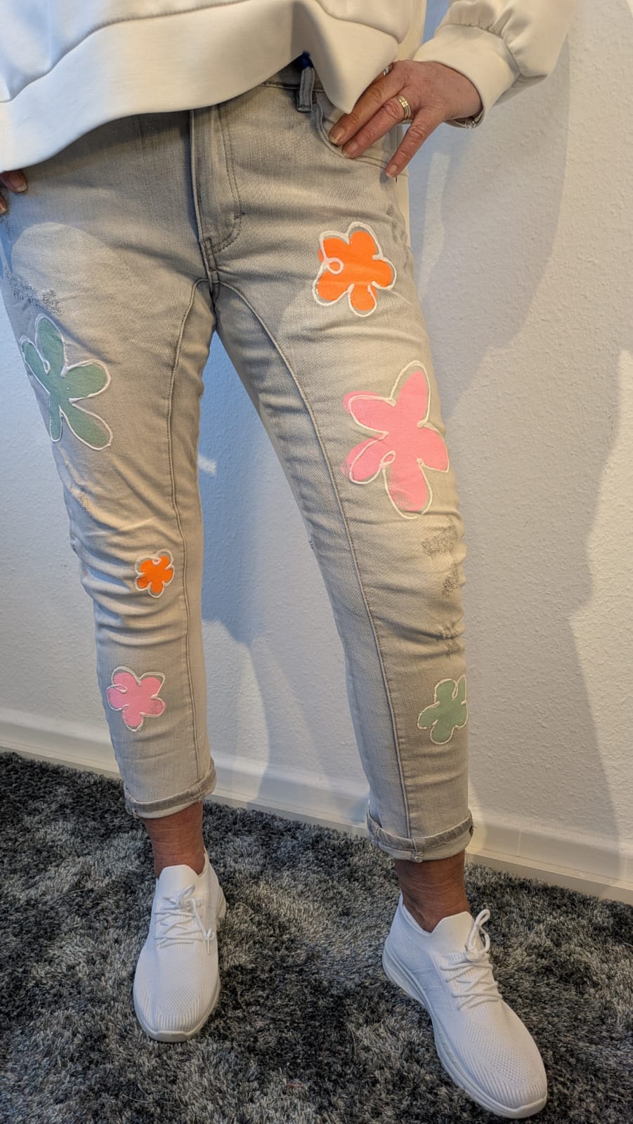 Jeans grau Flower sexy WomanS
