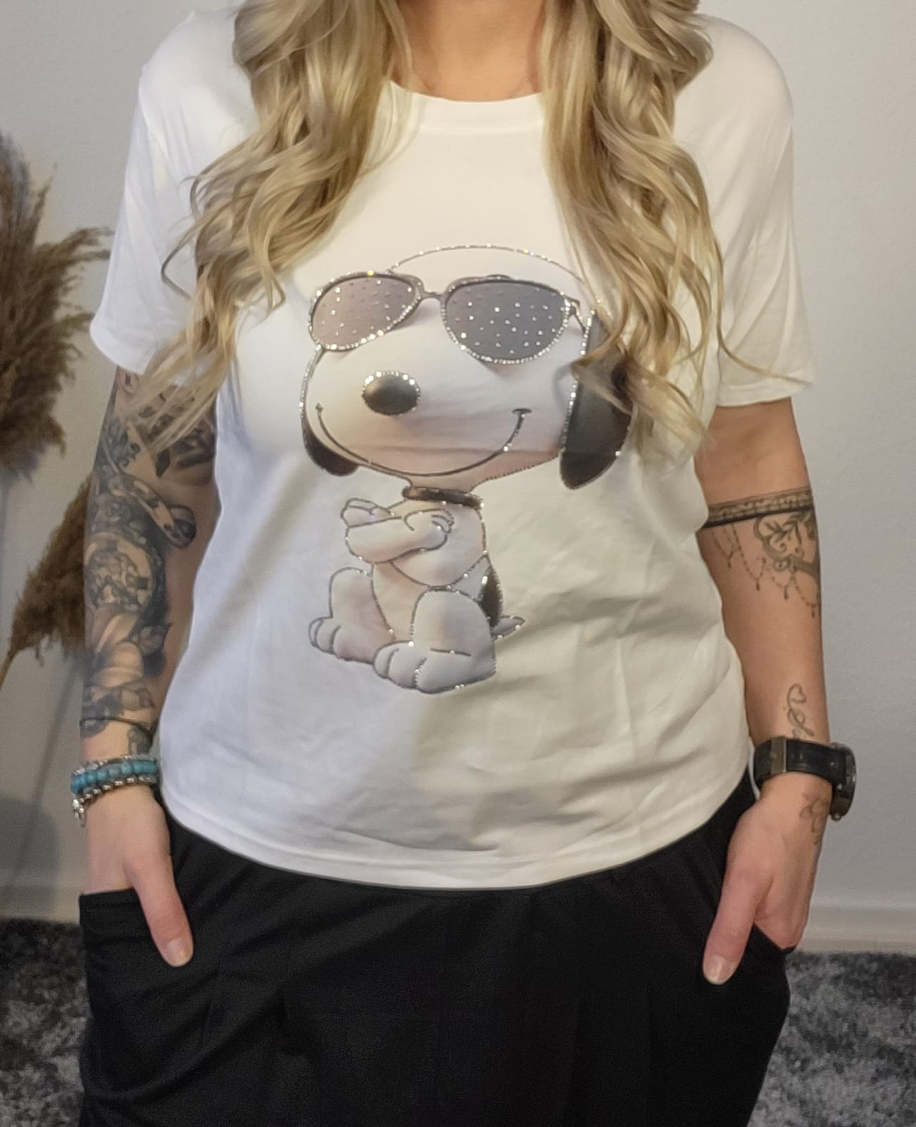 T-Shirt Glitzer SnoopyEinheitsgröße