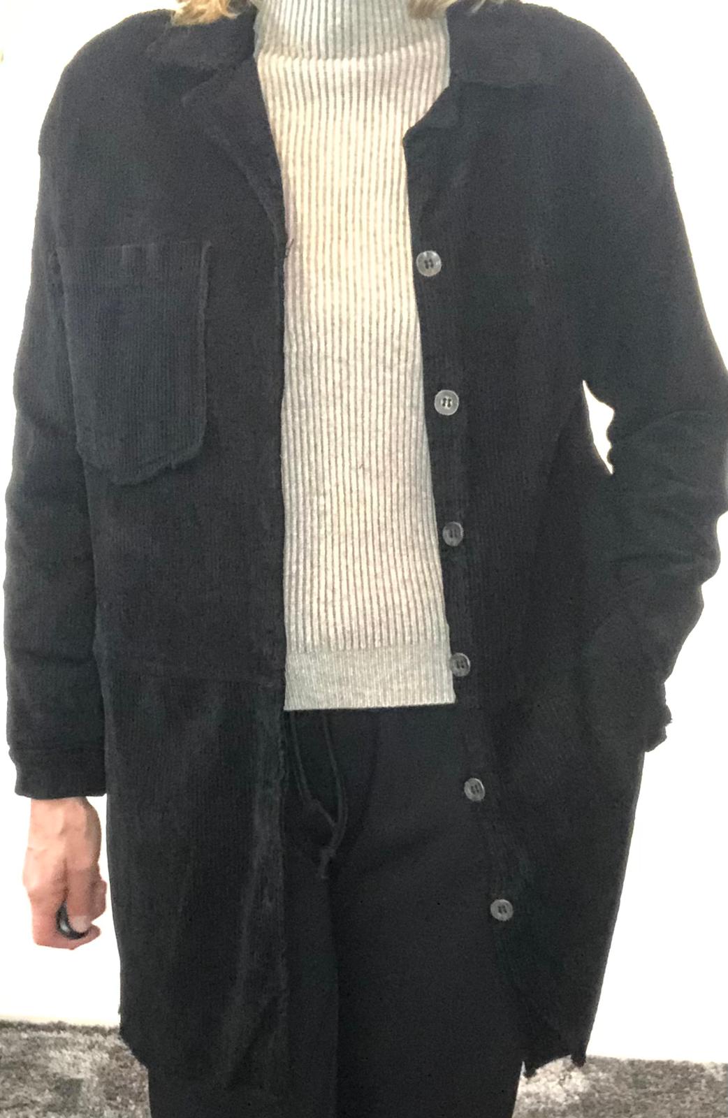 Hemdjacke Cord schwarz